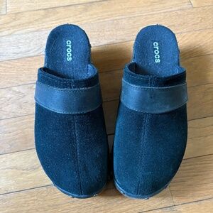 CROCS genuine suede cobbler studded clogs